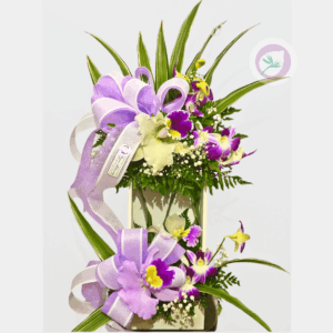 arreglo de condolencias con orquidea