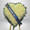 Coronas funeraria de corazón en rosas blancas para expresar condolencias