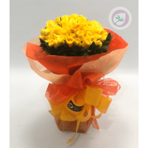Bouquet buchon de rosas amarillas