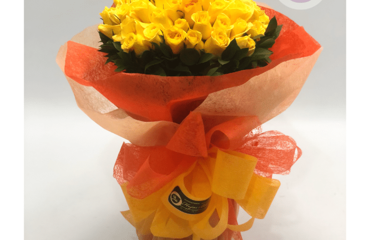 Bouquet buchon de rosas amarillas