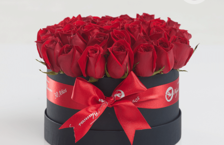 Caja de rosas. Floristería en Antioquia.