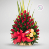 Arreglo de frutas y rosas - Flores para el Día de la Madre