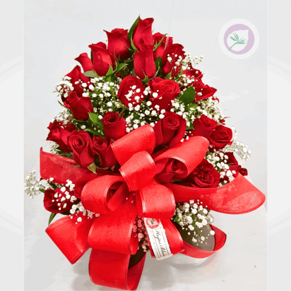  rosas rojas y moño