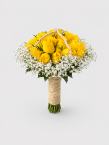 El yugo nupcial suspiro de amor es un delicado yugo nupcial elaborado con rosas y gypsophila, una combinación clásica y romántica que aporta elegancia, frescura y belleza a la decoración de tu ceremonia de matrimonio.