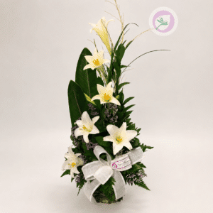 Detalle floral de condolencia por el perecimiento de un ser querido.