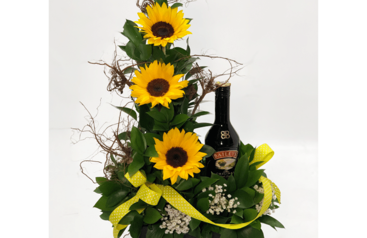 arreglo con girasoles