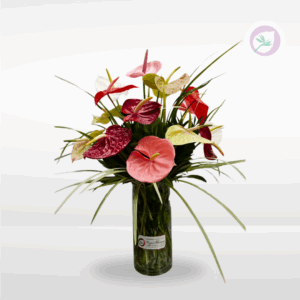 Florero con flores tropicales - Ideal para decorar tu espacio. Floristería en Medellín y Rionegro. Envío a domicilio GRATIS. ¡COMPRA AHORA!