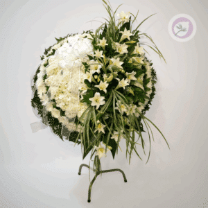 Corona funebre para condolencias en - Floristería Hojas Blancas