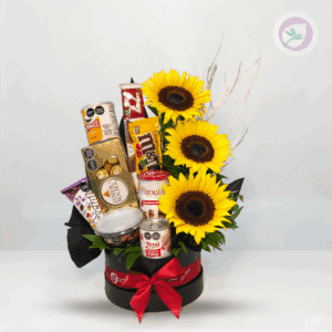 Regala un hermoso regalo, ¡una ancheta de girasoles con dulces para el día del padre! envío GRATIS en Medellín, ¡el área metropolitana y el oriente Antioqueño!