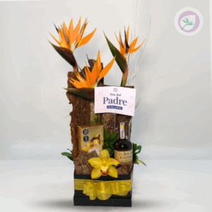 Regala un hermoso arreglo floral con Aves del paraiso para el Día del padre con ron y chocolate! envío GRATIS en Medellín, ¡el área metropolitana y el oriente Antioqueño!