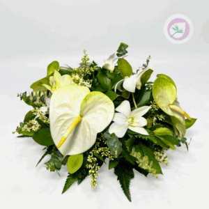 Hermoso centro de mesa de anturios para boda o evento, disponible para recoger en nuestra tienda en MEDELLÍN o en RIONEGRO! Contáctata con nosotros.