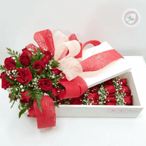 Caja decorativa de rosas Rojas.